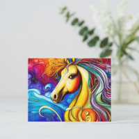 Hermoso retrato de caballo arco iris