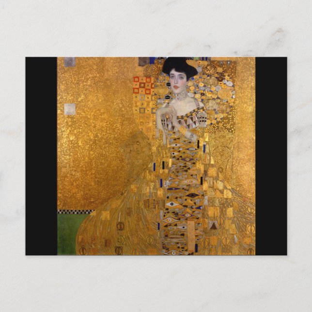 Postal Hermoso retrato de una dama por Gustav Klimt, Deco (Anverso)