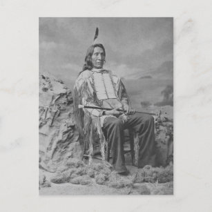 Postal Hermoso retrato nativo americano vintage