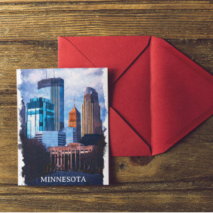Postal Hermoso Skyline Minneapolis Minnesota