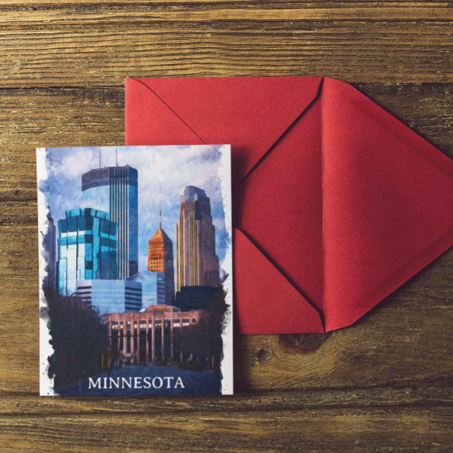Postal Hermoso Skyline Minneapolis Minnesota (Minneapolis Minnesota Skyline Postcard)