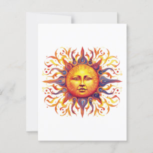 Postal Hermoso Sol Ilustrado