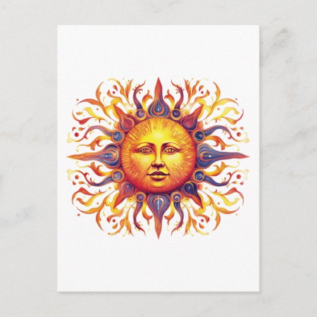 Postal Hermoso Sol Ilustrado (Anverso)