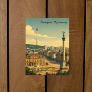 Postal Hermoso Stuttgart Alemania Viaje Vintage