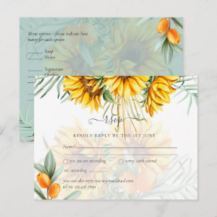 Postal Hermoso Sunflowers Pampas Grass Boda