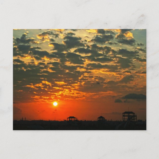 Postal Hermoso Sunset de Silhouette (Anverso)