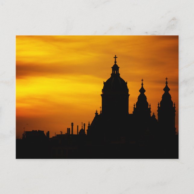 Postal Hermoso Sunset de Silhouette (Anverso)