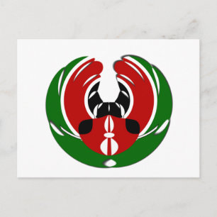 Postal Hermoso tapiz keniano: mariposa de bandera keniana
