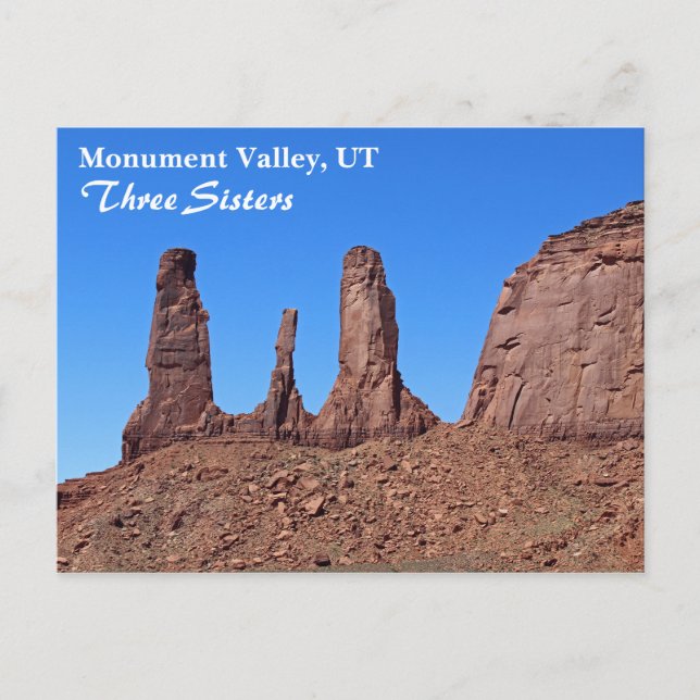 Postal ¡Hermoso Valle de Monumento, Tres Hermanas Postale (Anverso)