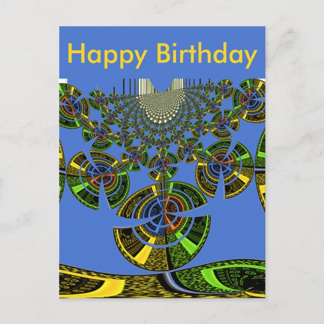 Postal Hermoso vector étnico tradicional africano azul (Anverso)