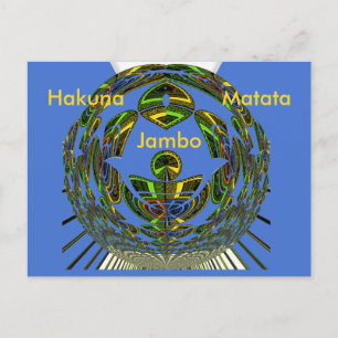 Postal Hermoso vector étnico tradicional africano azul