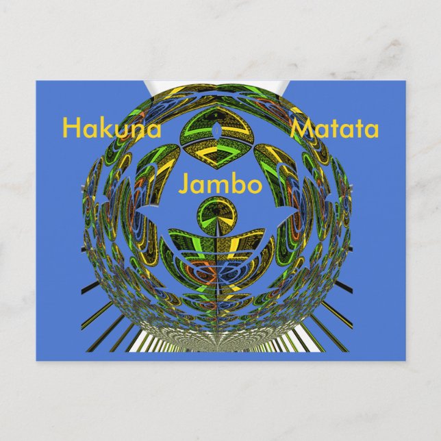 Postal Hermoso vector étnico tradicional africano azul (Anverso)