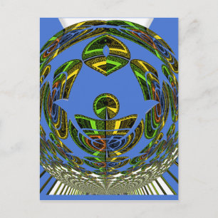 Postal Hermoso vector étnico tradicional africano azul