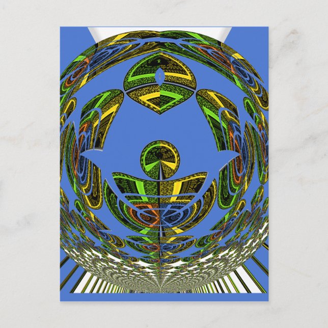 Postal Hermoso vector étnico tradicional africano azul (Anverso)