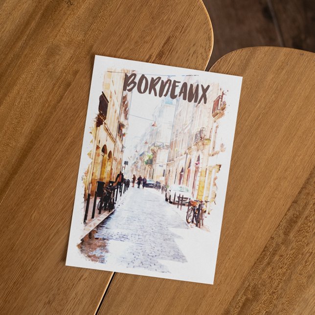 Postal Hermoso viaje acuático de Burdeos Francia (bordeaux france stylish travel postcard)