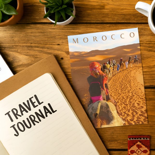 Postal Hermoso viaje de camello por el desierto de Marrue (Subido por el creador)