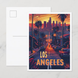 Postal Hermoso viaje de Ilustracion de Los Ángeles a los 