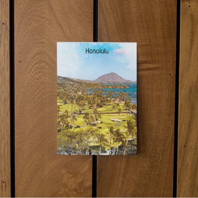 Postal Hermoso viaje Honolulu Oahu por el paisaje (tropical honolulu scenery postcard)