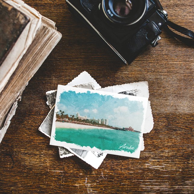 Postal Hermoso viaje por la isla tropical de Aruba (aruba tropical scenery postcard)
