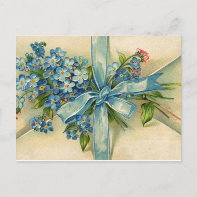 Postal Hermoso victoriano vintage nomeolvides (Anverso)