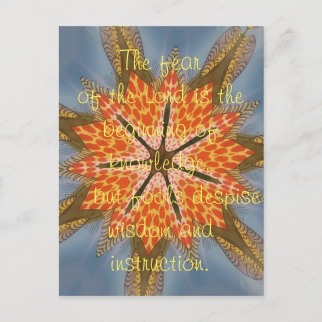 Postal Hermoso y asombroso miedo del principio del Señor (Anverso)