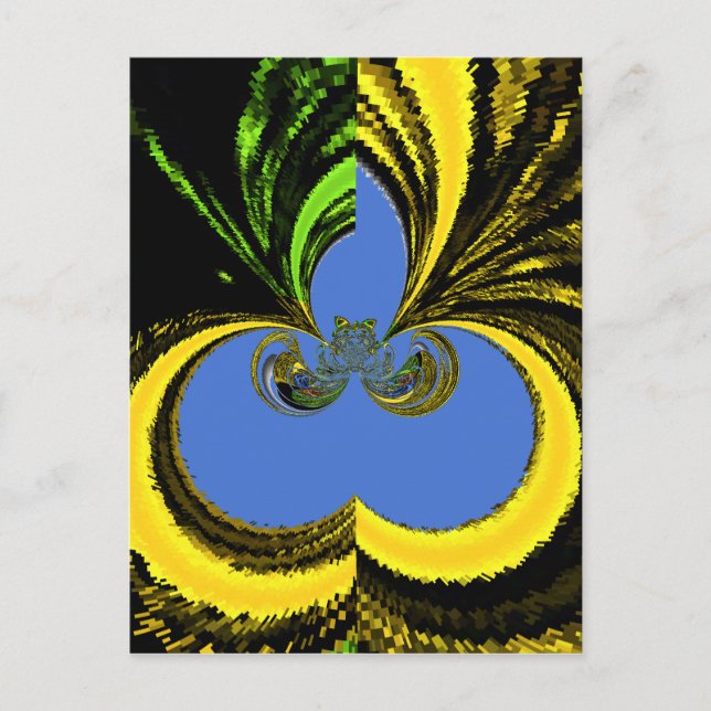 Postal Hermoso y encantador arte amarillo y azul sudafric (Anverso)