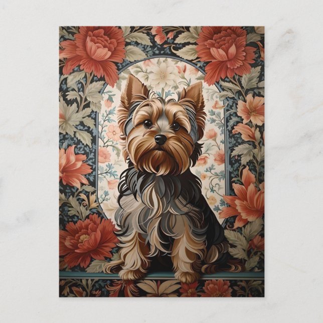 Postal Hermoso Yorkie | Retrato Terrier de Yorkshire (Anverso)