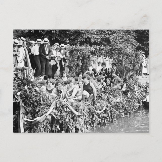 Postal Hermosos Chicas de canoa, 1924 (Anverso)