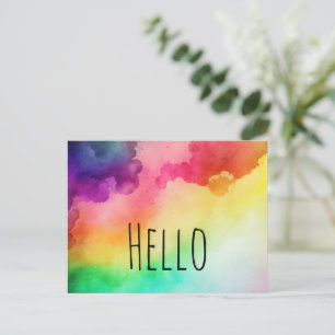 Postal Hermosos colores arcoiris Resumen Diseño Hola