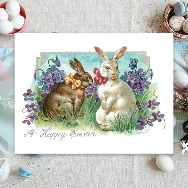 Postal Hermosos conejitos de Pascua con arcos (Subido por el creador)