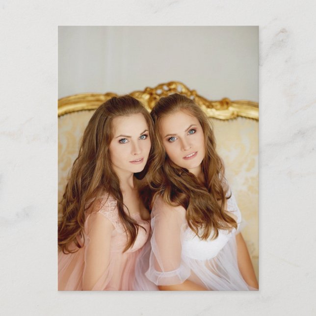 Postal Hermosos gemelos en las narices (Anverso)