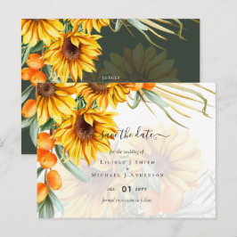 Postal Hermosos Girasoles Rústicos Boda con Hierba de Pam