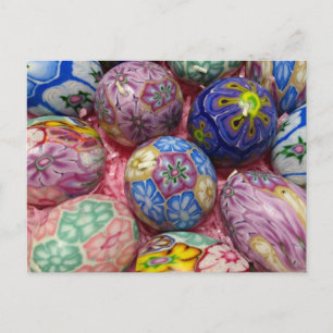 Postal Hermosos huevos de cera multicolor ucranianos