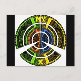 Postal Hermosos Ilustraciones circulares coloridos africa