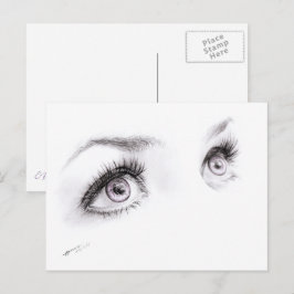 Postal Hermosos ojos femeninos Dibujar arte Minimalista