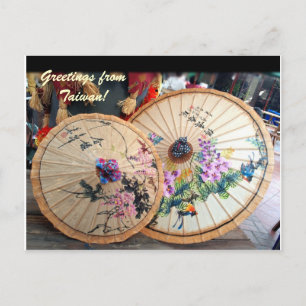 Postal Hermosos paraguas de Bambú de Taiwán