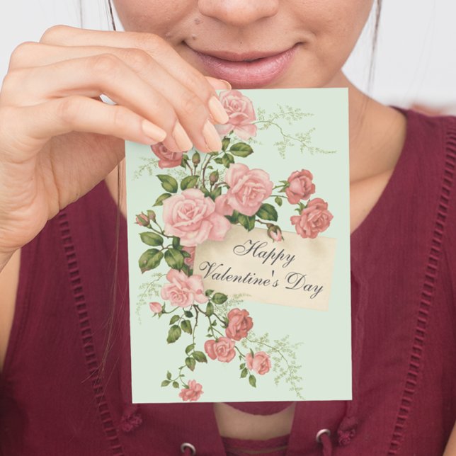 Postal Hermosos Rosas de la época feliz Día de San Valent (Subido por el creador)