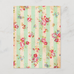 Postal Hermosos rosas vintage y otras flores