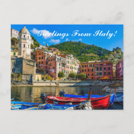 Postal Hermosos Saludos Desde La Vista Del Mar De Italia