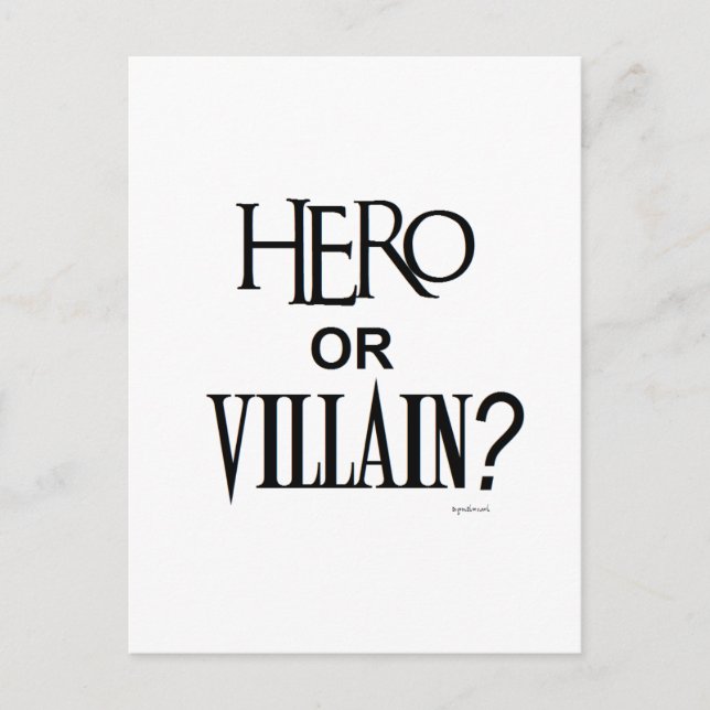 Postal Hero o Villian (Anverso)