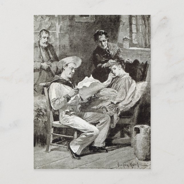 Postal Héroe de la aldea, de 'Leisure Hour', 1891 (Anverso)