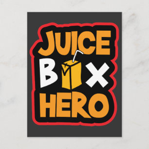 Postal Héroe de la caja de jugo Tipo 1 Sensibilización so
