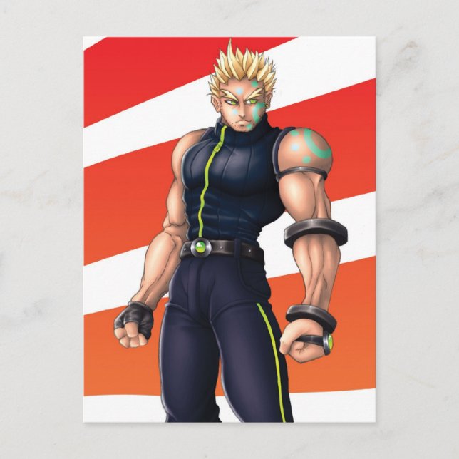 Postal Héroe de videojuegos de manga (Anverso)