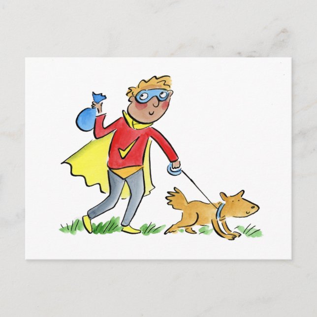 Postal Héroe del perro poo (Anverso)