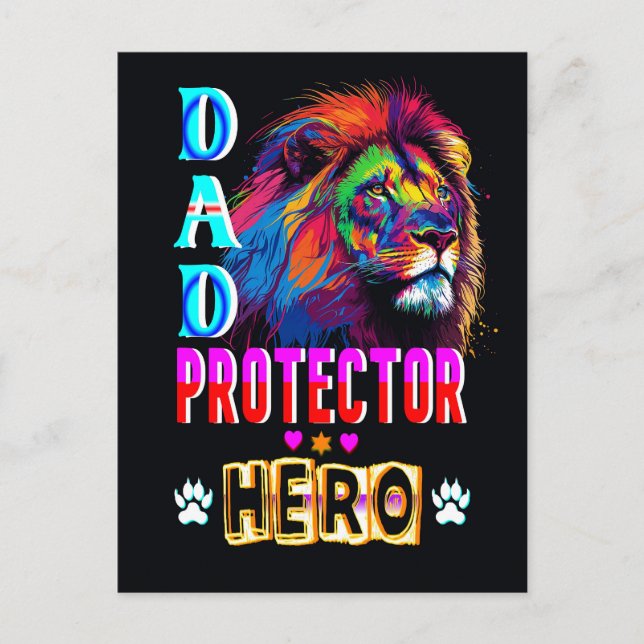 Postal Héroe Protector Papá (Anverso)