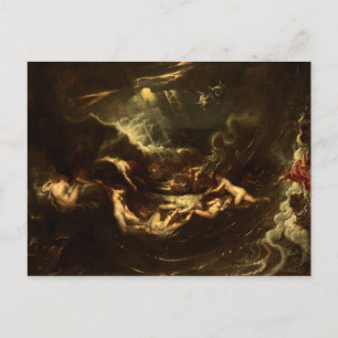 Postal Héroe y Leander de Peter Paul Rubens (1605)