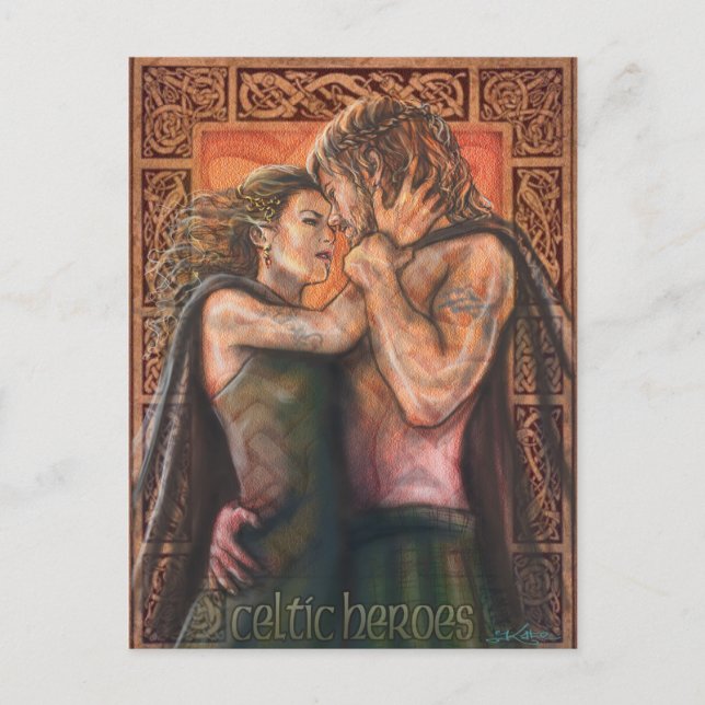 Postal Héroes celtas. (Anverso)