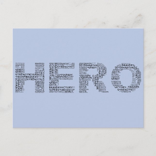 Postal Héroes en la lucha contra el cáncer (texto negro) (Anverso)