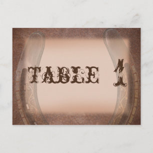 Postal Herradura afortunada en número de mesa de cuero ma