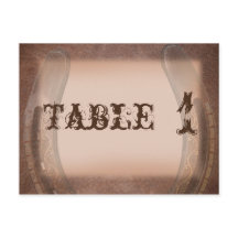 Herradura afortunada en número de mesa de cuero ma